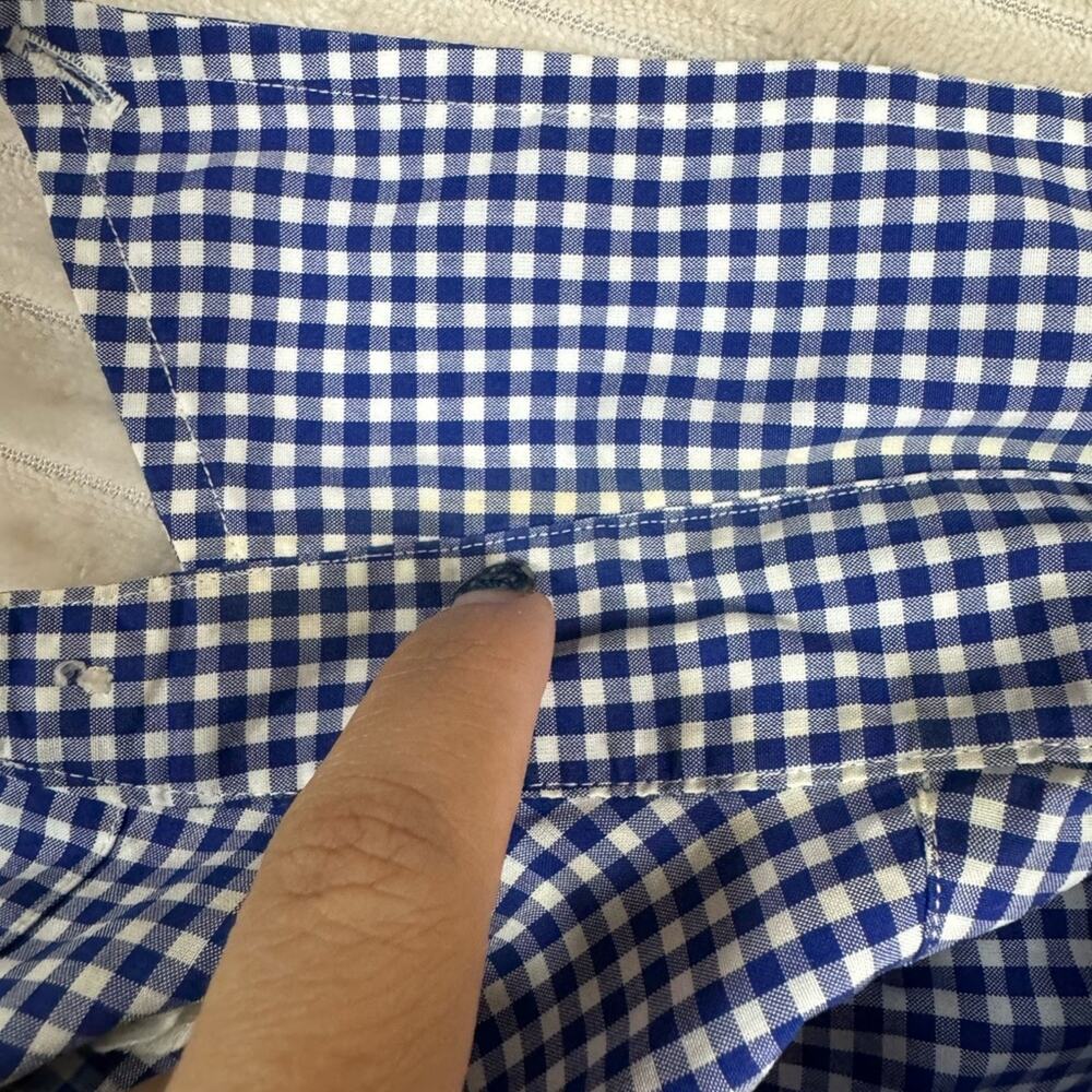 Ralph Lauren Classic Fit Men’s Gingham Shirt Button Down Short Sleeve Blue M - Picture 9 of 9